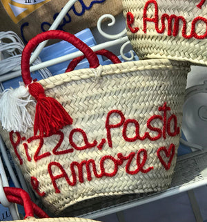 Borsa Capri  pizza pasta  amore L cm 38 h cm 22